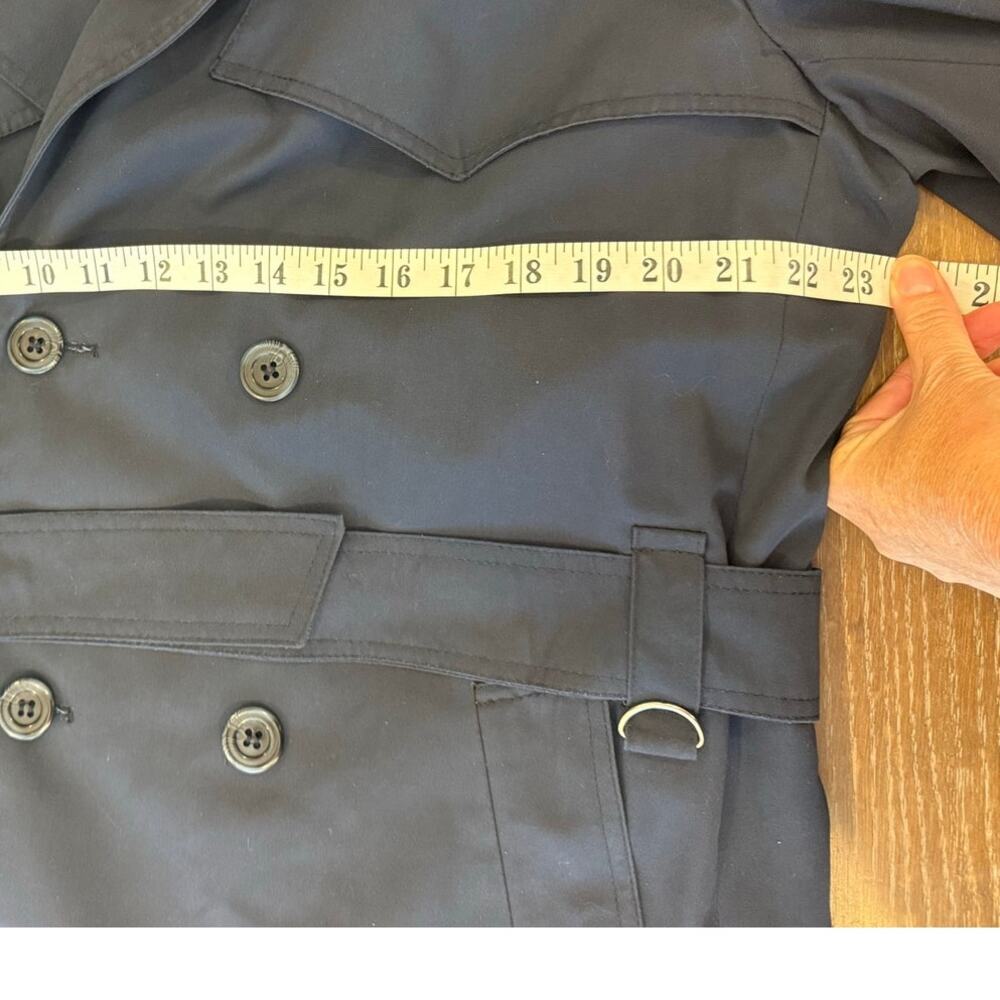 Amanda Leroi ALR Rainwear Navy Rain Coat Jacket Trench Coat US L Euro 52 - Picture 10 of 11